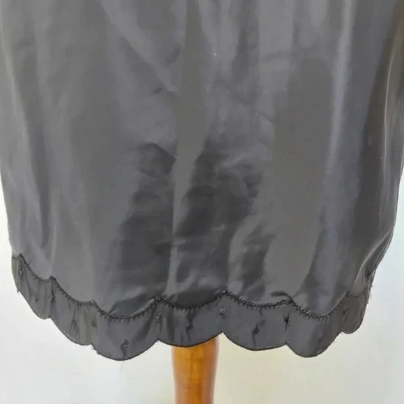 Vintage Black Barbizon Candie Tafredda Scalloped Edges Sexy Unique‎ Slip Dress